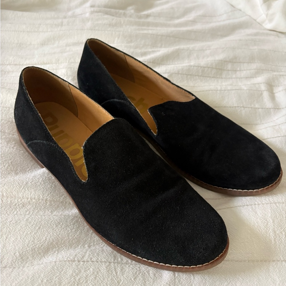Hush‎ Puppies Wren Loafers Black Suede Round Toe Classic Women’s 11